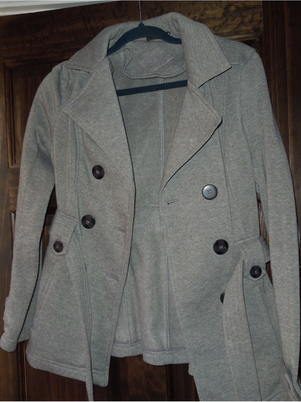Jou Jou Kid’s Heather Gray Double-Breasted Pea Coat